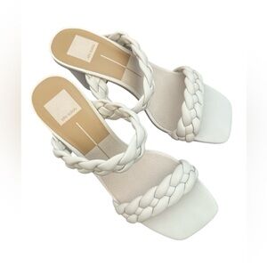 DOLCE VITA Nairi Ivory Braided Strap Block Heeled Sandals